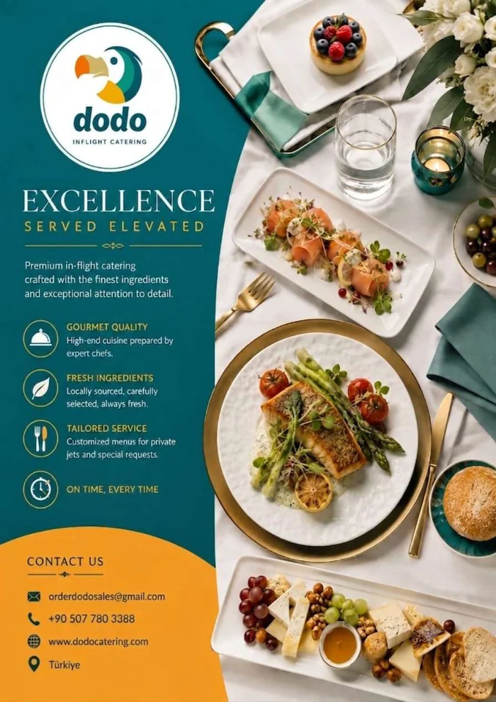 DODO in-flight catering menu cover